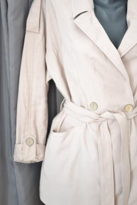 Krátky béžový trenčkot 40, h&m,40