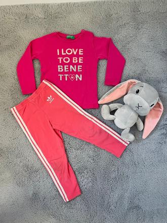 Adidas teplaky a benetton tričko 90, adidas,92
