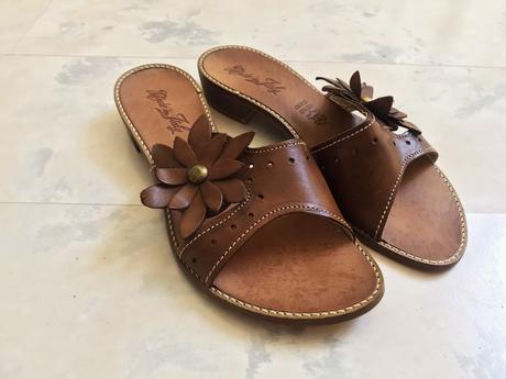 Luxusné celokožené šlapky, 38