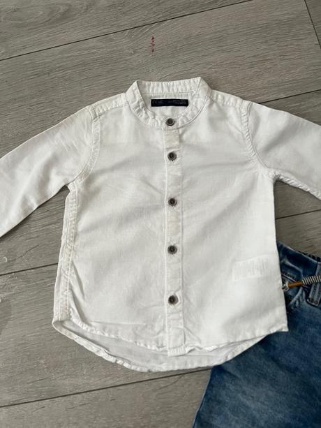 Next košeľa + rifle 9-12 mesiaocv, next,80