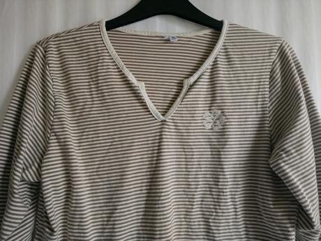 Dámsky pásikavý hnedo biely top, l/xl, l