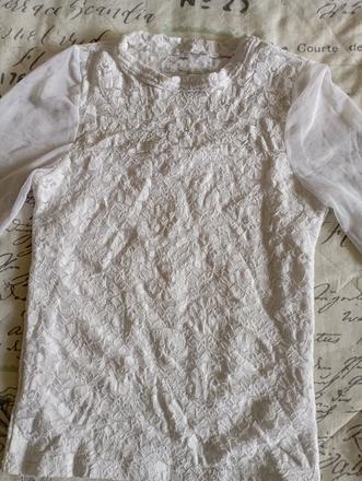 Krajkové tričko so sieťovými rukávmi 134/140, 140