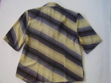 Blúzka so sivo-žltými šikmými pásmi, m