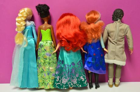 Barbie bábiky ariel, elsa, anna, tiana,
