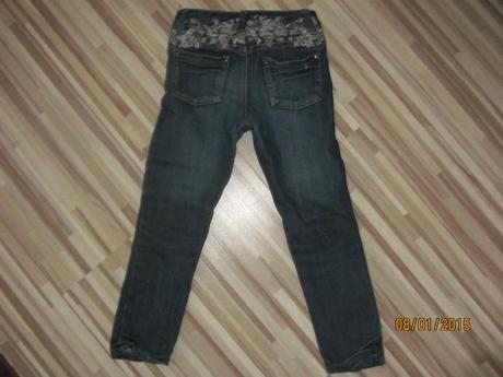 Vyšívané kvetinkové slimky, denim co,104