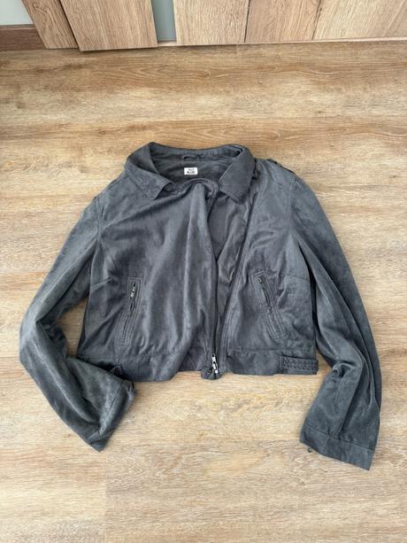 Sivý krivák / velúrová bundička, f&f,xl