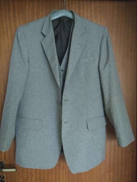 Pansky oblek čierny a sivy, 48