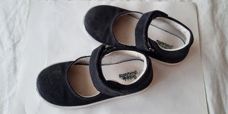 Tmavomodré dievčenské baleríny z brúsenej kože, bubble gummers,26