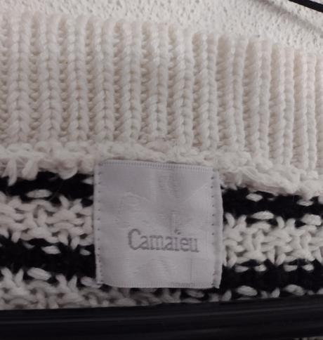 Pásikavý čierno-biely svetrík, camaieu,s