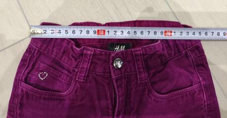 Predám dievčenské manchestrové nohavice, h&m,116