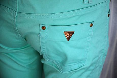 Zelenkavé nohavice-m, m