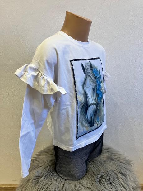 Dievčenské tričko s koníkom (116-122), 116