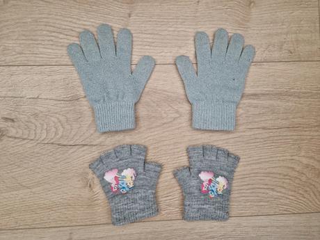 Rukavice 2ks, 122/128, 8-9-10 rokov, h&m,122