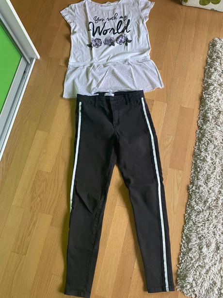 Bershka nohavice, tričko hm, m