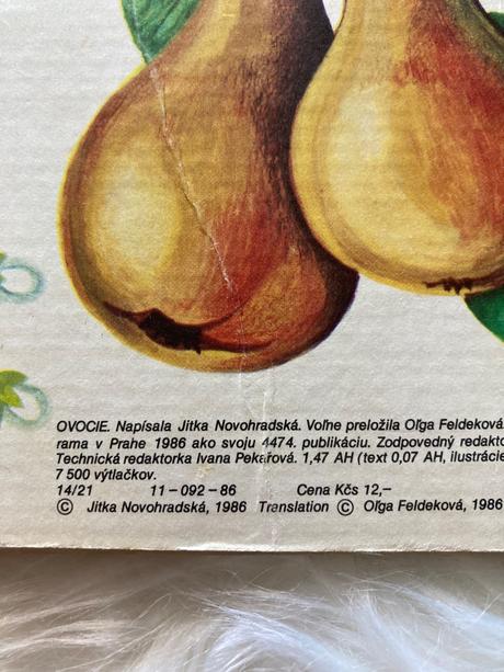 Ovocie retro leporelo prvé vydanie (1986),