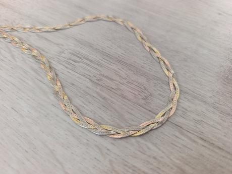 Trojfarebná strieborná retiazka, 