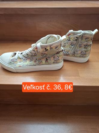 Členkové tenisky - plátenky disney, 36