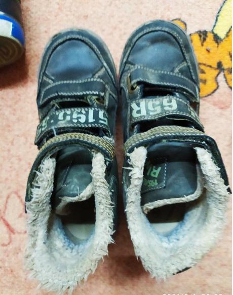 Zimné kožené zateplené topánky v.34 s kožušinkou,, deichmann,34