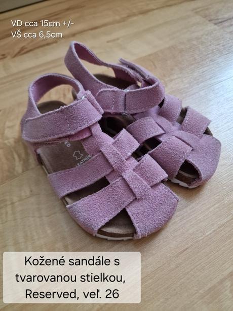 Reserved kožené sandále, lila, veľ. 26,, reserved,26
