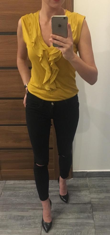 Top s volánmi, h&m,xs