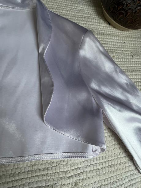 Biele bolero/ saténové bolerko biele, 36