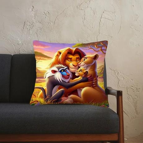 Obliečka na vankúšik 45x45 leví král rodinka, šírka (cm): 45,dĺžka (cm): 40