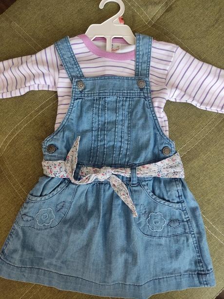 Riflová suknička s body, bebe,86