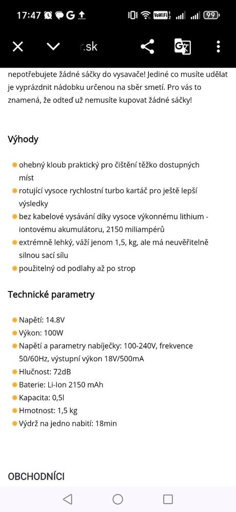 Ručný vysávač livington 3v1,