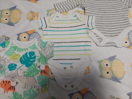 Letné bavlnené body newborn zn.ff (safary, prúžky), f&f,50