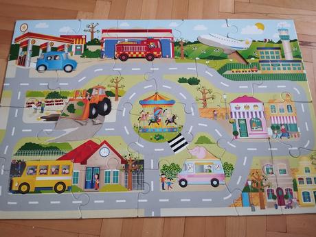 Puzzle autodráha+autíčka, 