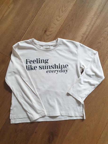 Zara tricko dlhy rukav top stav 134 moderny crop, zara,134