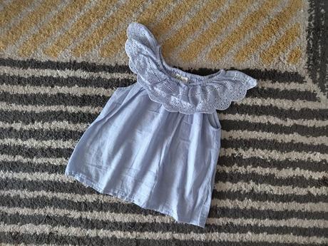 Pásikavý top s volánom, h&m,134