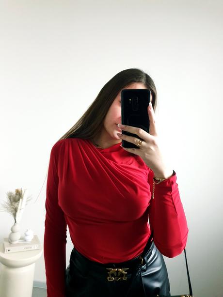 Zara červený top m, zara,m