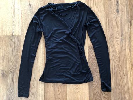 Cierne zavinovacie tricko, zara,s