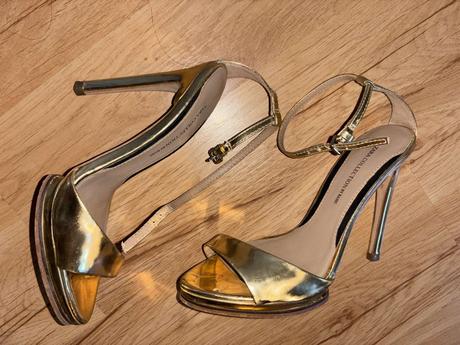 Zlaté spoločenské sandále zara 37, zara,37