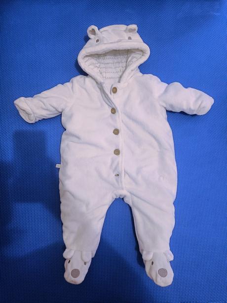 Detský teplý overal s kapucňou a nožičkami, f&f,68