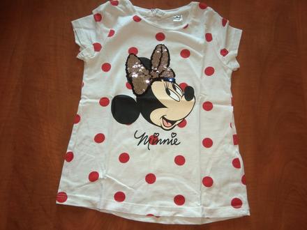 Tričko minnie s flitrami, h&m,110