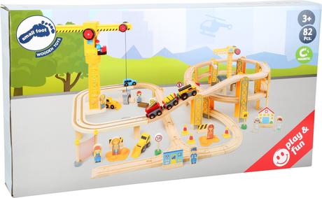 Small foot vláčkodráha so žeriavom,