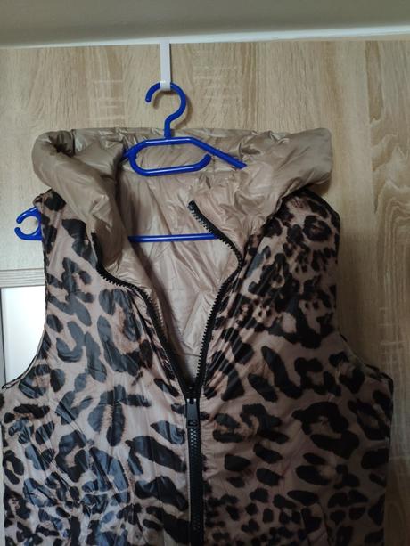 Dámska prechodná bunda obojstranná krémová, m