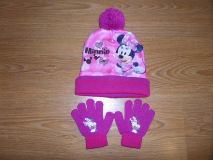 Minnie čiapka + rukavice, disney,128