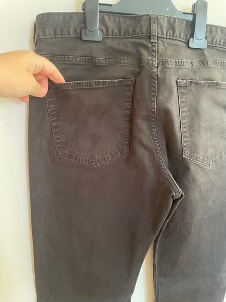 Tmavosede slim fit nohavice h&m, h&m