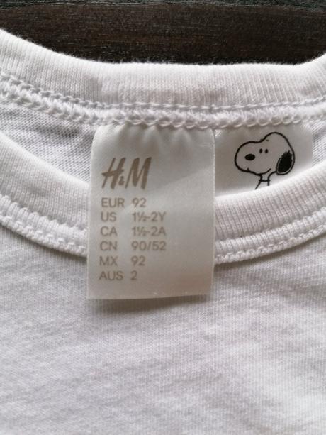 Snoopy tričko, h&m,92