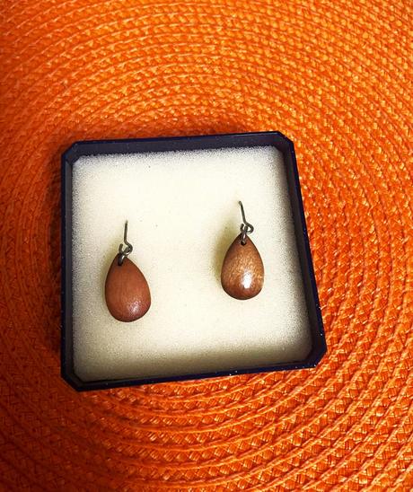 Drevené visiace náušnice, 