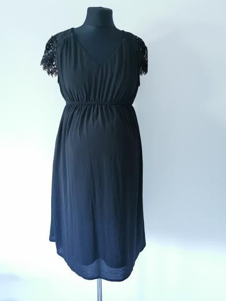 Tehotenské čierne šaty s čipkou h&m, h&m,m