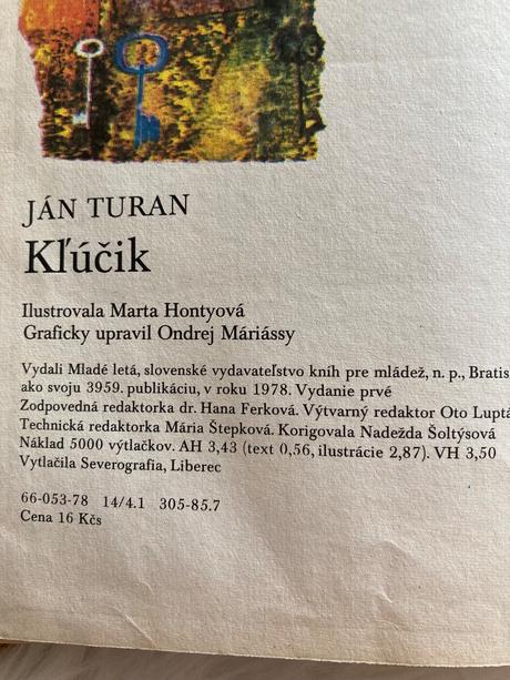 Kľúčik ján turan prvé vydanie (1978),