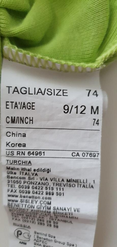 Tričko benetton, benetton,74