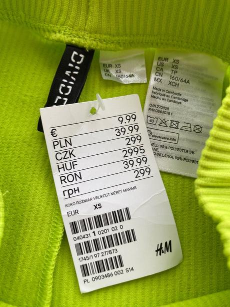 Neonove leginy, h&m,s / xs
