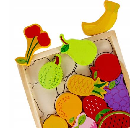 Skladačka drevená ovocie 16x16cm, 