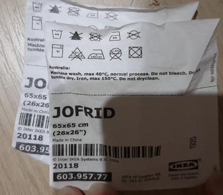 Ikea jofrid - obliečky na vankúš 65x65cm - 3ks, šírka (cm): 65