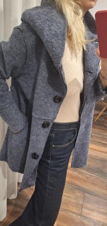 Vlneny lanovy kabatik bunda italia vel 38/40, piazza italia,m